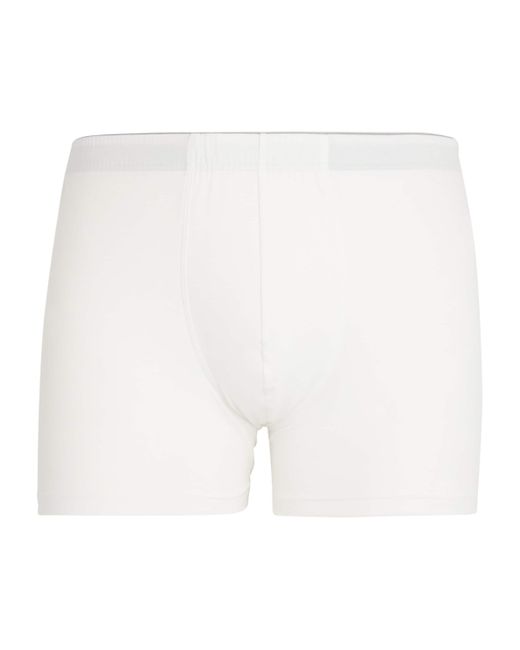 Hanro White Cotton Superior Boxer Briefs for men