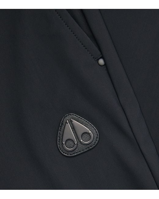 Moose Knuckles Black Cuffed Logo Trackpants for men