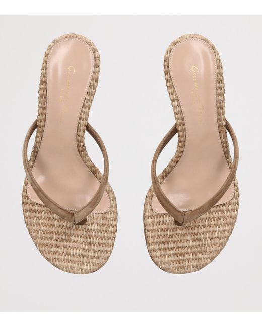 Gianvito Rossi Natural Raffia Calypso Thong Sandals 45