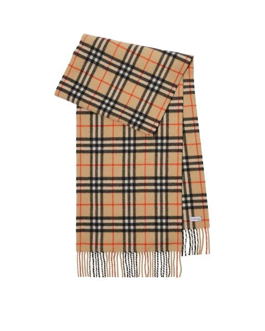 Burberry Natural Cashmere Check Scarf