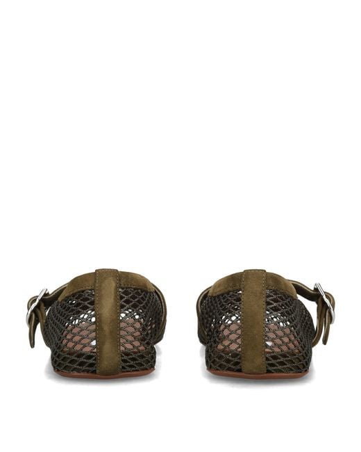 Alaïa Green Suede Mesh Ballet Flats