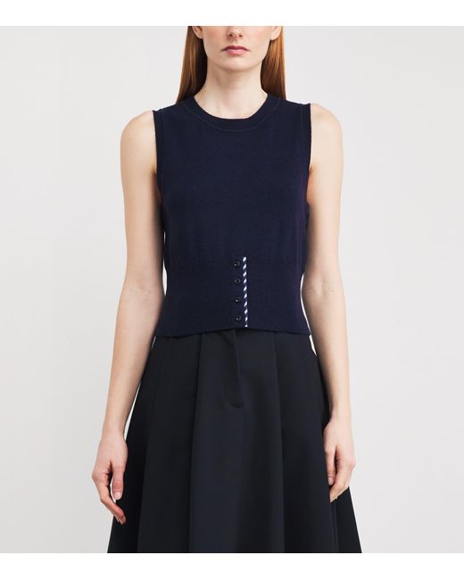 Sandro Blue Wool-Cashmere Tank Top