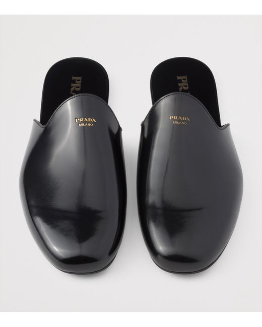 Prada Blue Patent Leather Mules for men