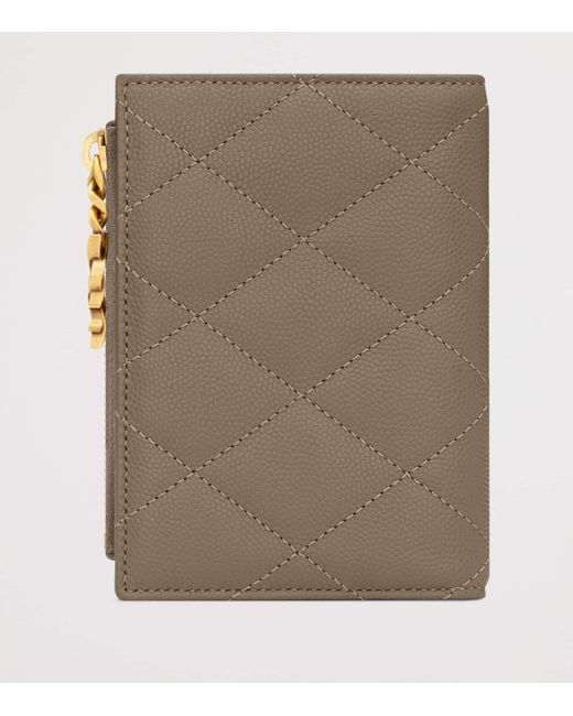 Saint Laurent Brown Matelassé Bifold Wallet