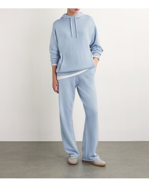 Harrods Blue Cashmere Wide-Leg Sweatpants