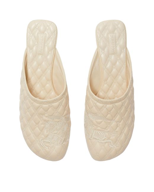 Burberry Natural Leather Ekd Baby Heeled Mules 45
