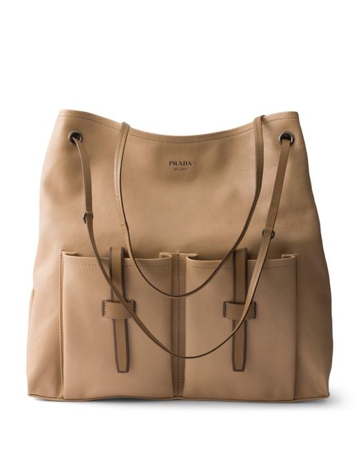 Prada Brown Large Leather Route Shoulder Bag