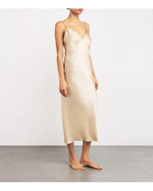 Olivia Von Halle White Silk Issa Slip Dress