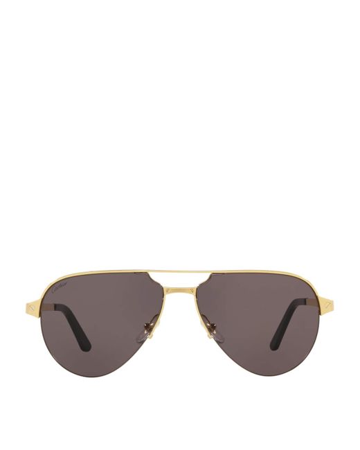 Cartier Gray Metal 06L001652 Sunglasses for men