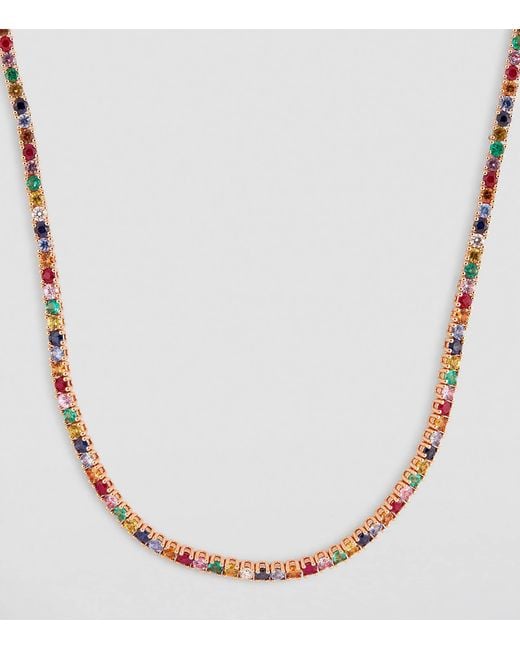 Anita Ko Metallic Diamond And Sapphire Hepburn Necklace