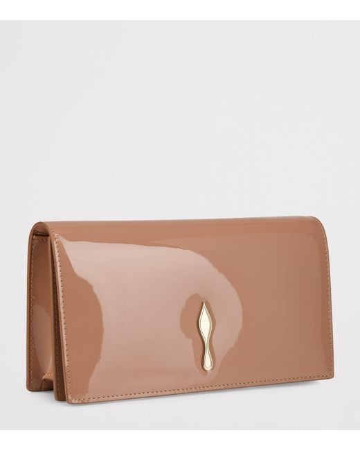 Christian Louboutin Brown Bettina Patent Leather Clutch Bag
