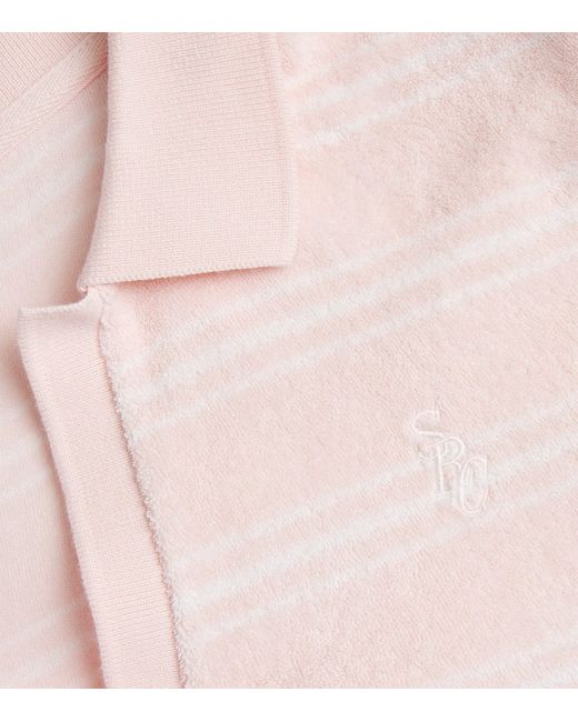 Sporty & Rich Pink Cotton Terry Polo Shirt