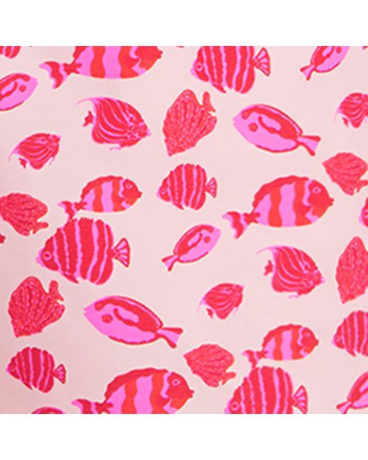 Vilebrequin Red Fish Print Moorea Swim Shorts for men