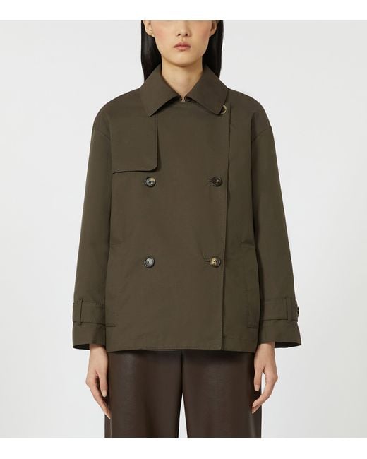 Max Mara Green Cotton-Blend Raincoat