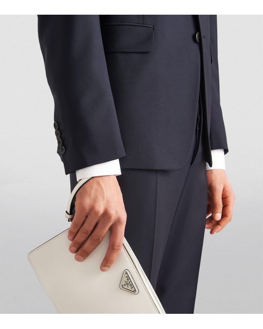 Prada Blue Wool-Mohair Two-Piece Suit for men