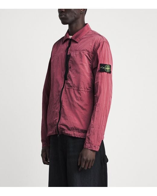 Stone Island Pink Nylon Metal Overshirt for men