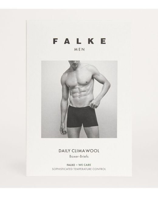 Falke Black Daily Climawool Boxer Briefs (pack Of 2) for men