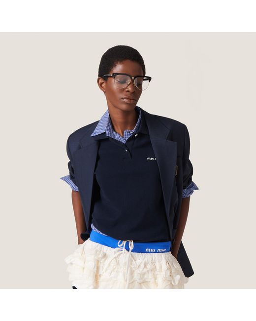 Miu Miu White Slubbed Canvas Mini Skirt