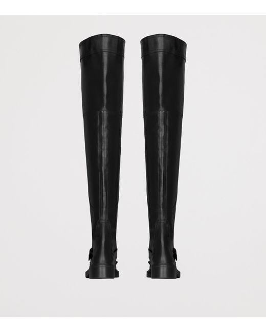 Saint Laurent Black Leather Joe Over-The-Knee Boots 25 for men