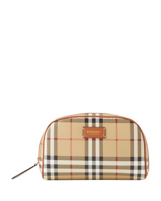 Burberry Natural Small Check Wash Bag