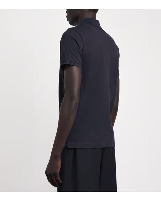 Moncler Blue Piqué Cotton Logo Shirt for men