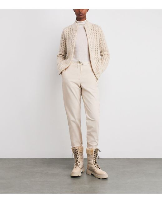 Eleventy Natural Cotton-Blend Drawstring Trousers