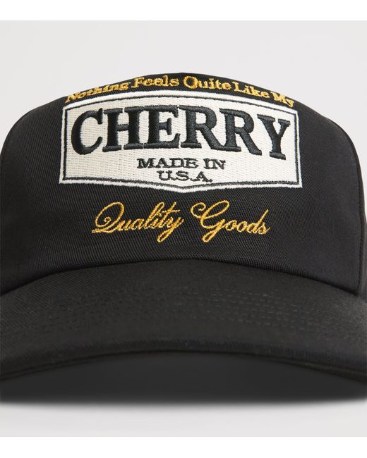 CHERRY LA Black Embroidered Logo Cap for men