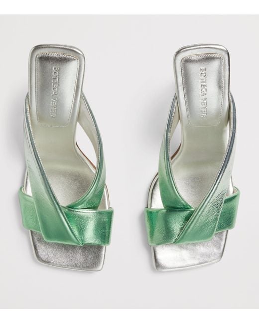 Bottega Veneta Metallic Degradé Leather Riva Mules 90