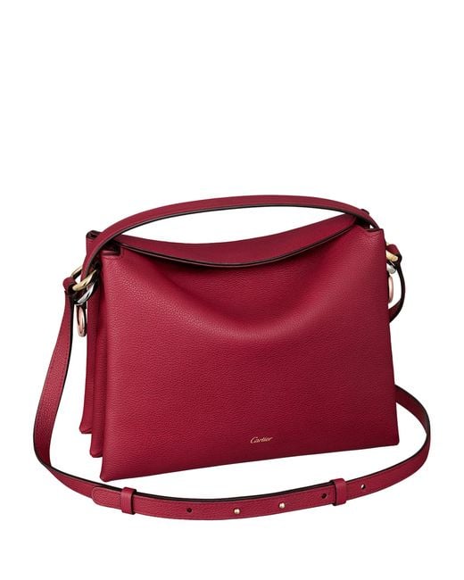 Cartier Red Calfskin Trinity Shoulder Bag
