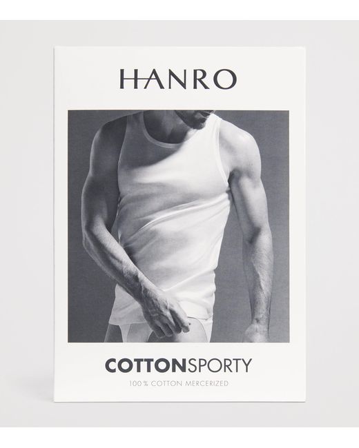 Hanro White Cotton Sporty Vest for men