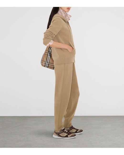Burberry Natural Cashmere-Blend Zip-Up Hoodie