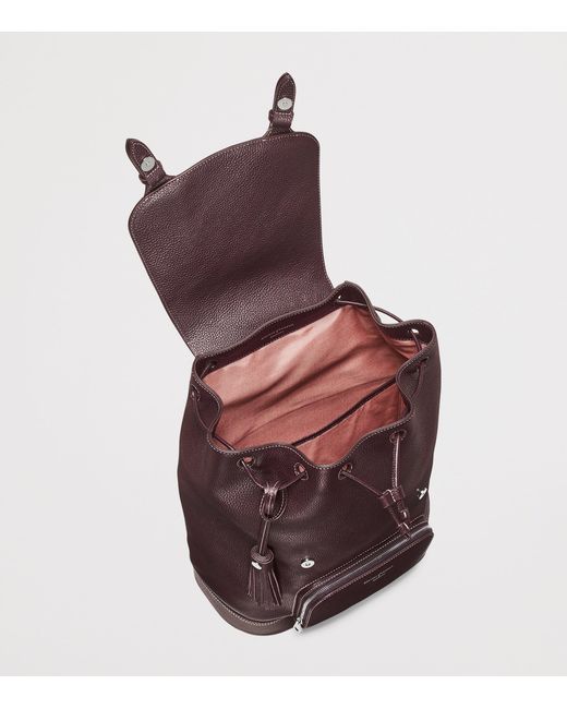 Aspinal Purple Medium Leather Hudson Backpack