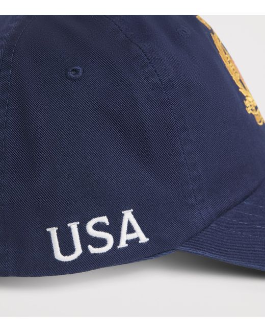 Polo Ralph Lauren Blue Cotton Twill Usa Crest Baseball Cap for men