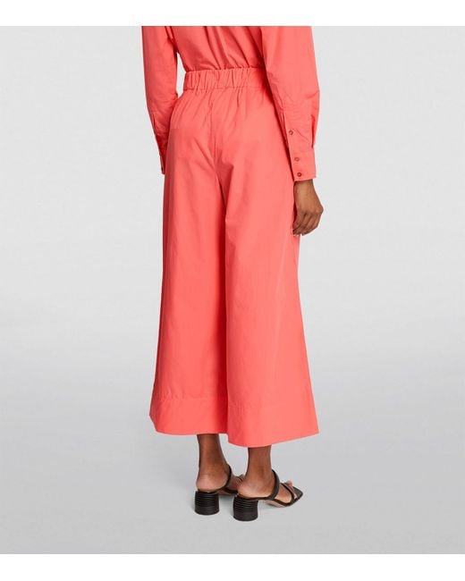 MAX&Co. Red Cotton Poplin Cropped Trousers