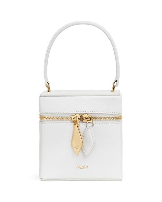 Alaïa White Leather Cube Vanity Bag