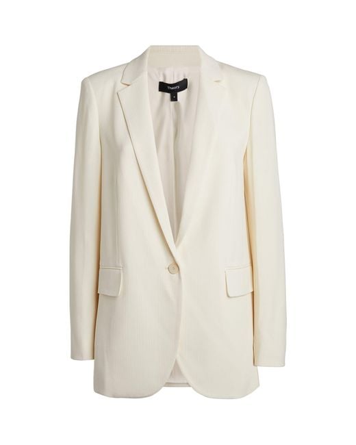 Theory White Admiral Crepe Casual Blazer