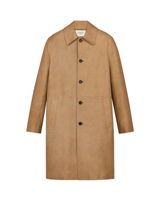 Saint Laurent Natural Bubbled Lambskin Overcoat for men