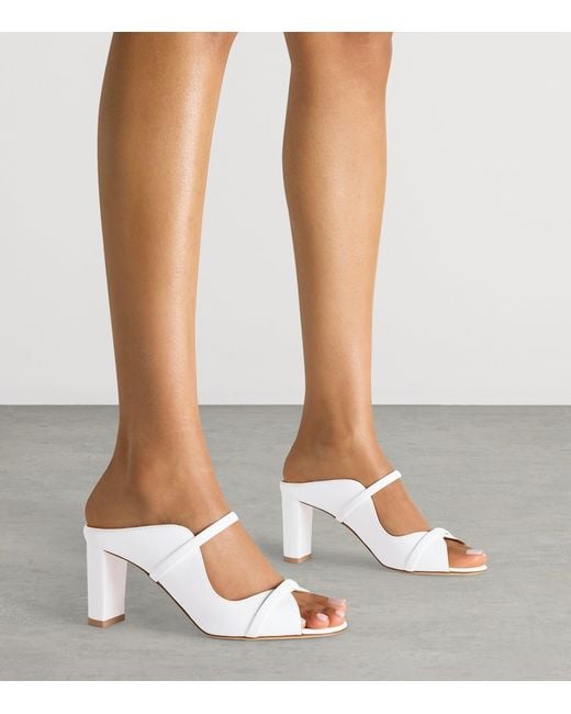 Malone Souliers White Leather Norah Heeled Sandals 70