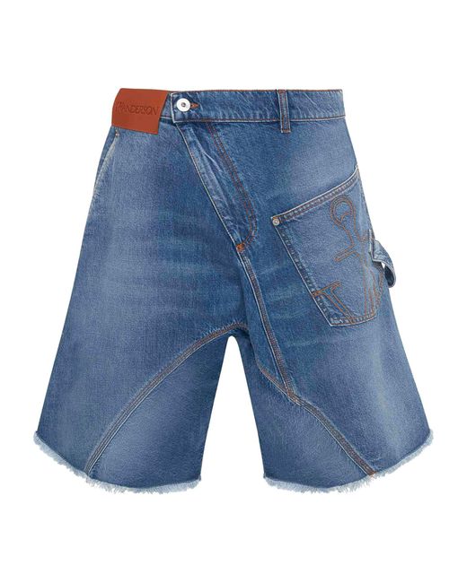 J.W. Anderson Blue Denim Twisted Workwear Shorts for men