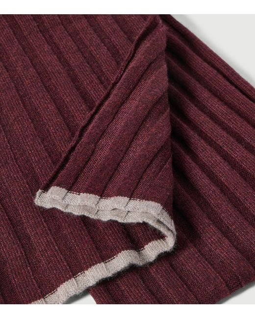 Brunello Cucinelli Purple Cashmere Scarf for men