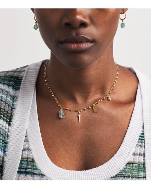 Hermina Athens Natural Plated Olympos Charm Necklace
