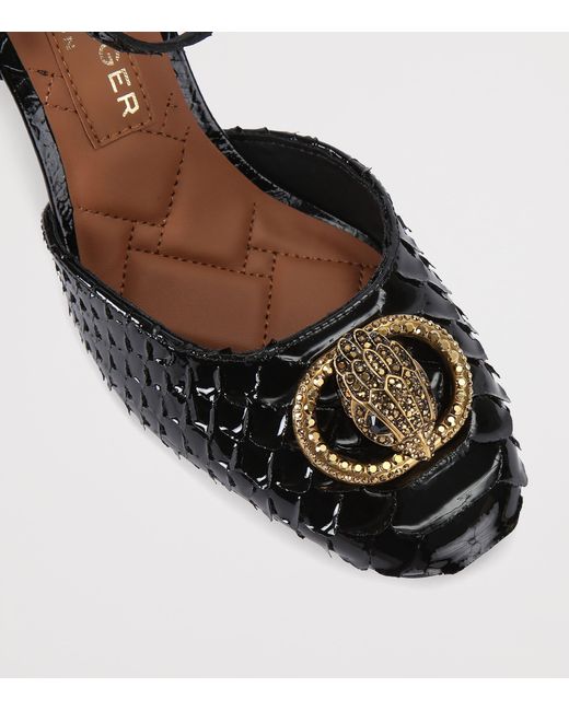 Kurt Geiger Black Leather Snake-Effect Chelsea Pumps