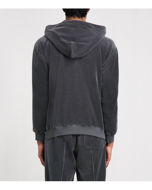 Tom Ford Gray Velour Zip-Up Hoodie for men