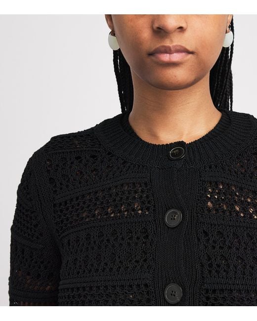 ME+EM Black Open-Stitch Cardigan
