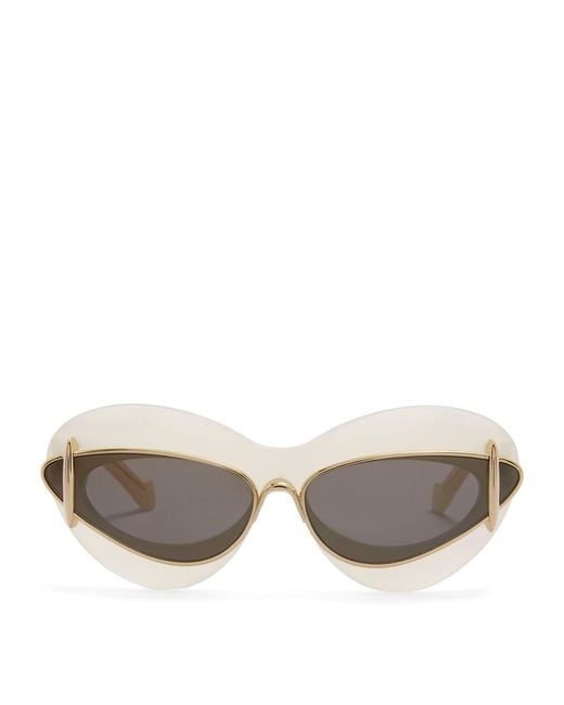 Loewe Gray Double Frame Cat Eye Sunglasses