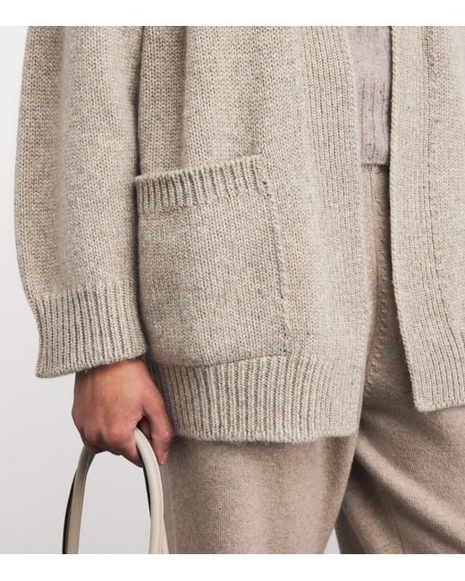 Johnstons White Cashmere-Cotton Bay Cardigan