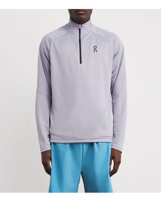 On Shoes Blue Climate Quarter-Zip Top for men