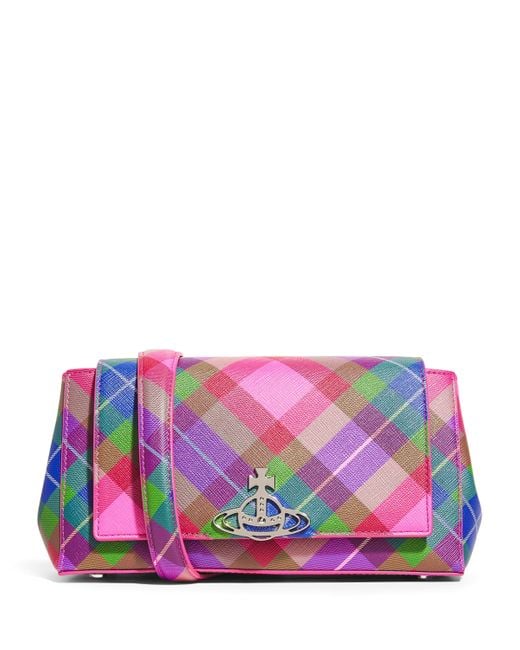 Vivienne Westwood Purple Tartan Hazel Shoulder Bag