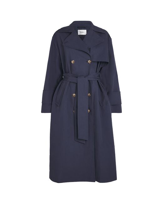 Stylein Blue Cotton-Blend Siena Trench Coat