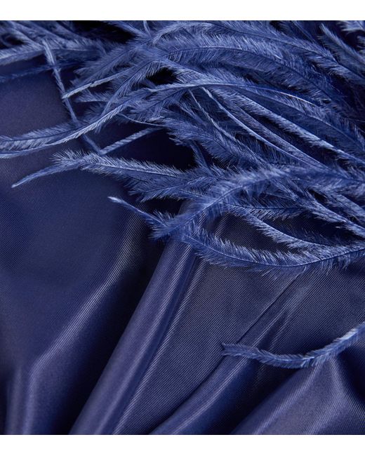 16Arlington Blue Feather-trim Luna Gown